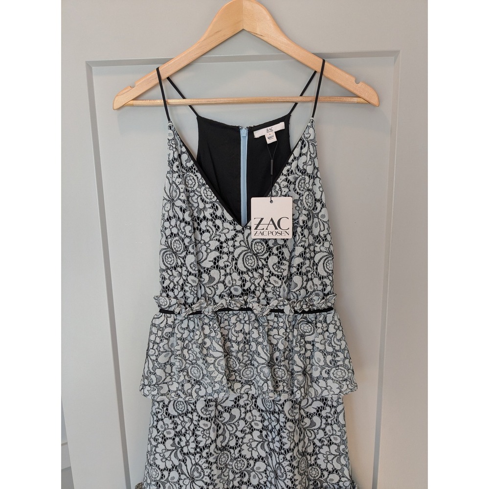 NWT ZAC Zac Posen Brianna Lace Tiered Ruffle Tulle Dress Size‎ 4 - Picture 3 of 13